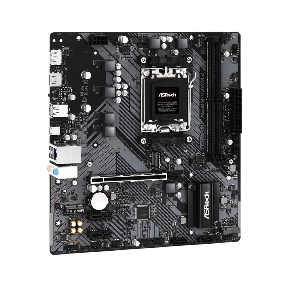 Imagem 4 de 5 do produto Placa-Mãe Asrock A620m-HDV/M.2, AMD AM5, M-ATX, DDR5, Chipset A620