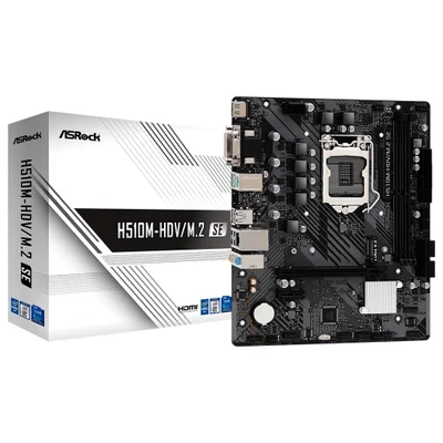 Placa Mae Asrock Intel 1200 H510m Hdv M.2 Se, 2xddr4, HDMI/DVI/VGA, 11 H510m-hdv/m.2 Se
