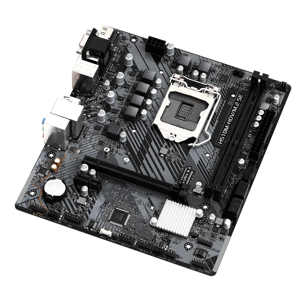 Imagem 2 de 5 do produto Placa Mae Asrock Intel 1200 H510m Hdv M.2 Se, 2xddr4, HDMI/DVI/VGA, 11 H510m-hdv/m.2 Se