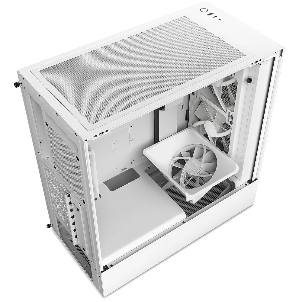 Imagem 4 de 5 do produto Gabinete Nzxt H5 Flow RGB, Branco, Mid-tower, Lateral Em Vidro