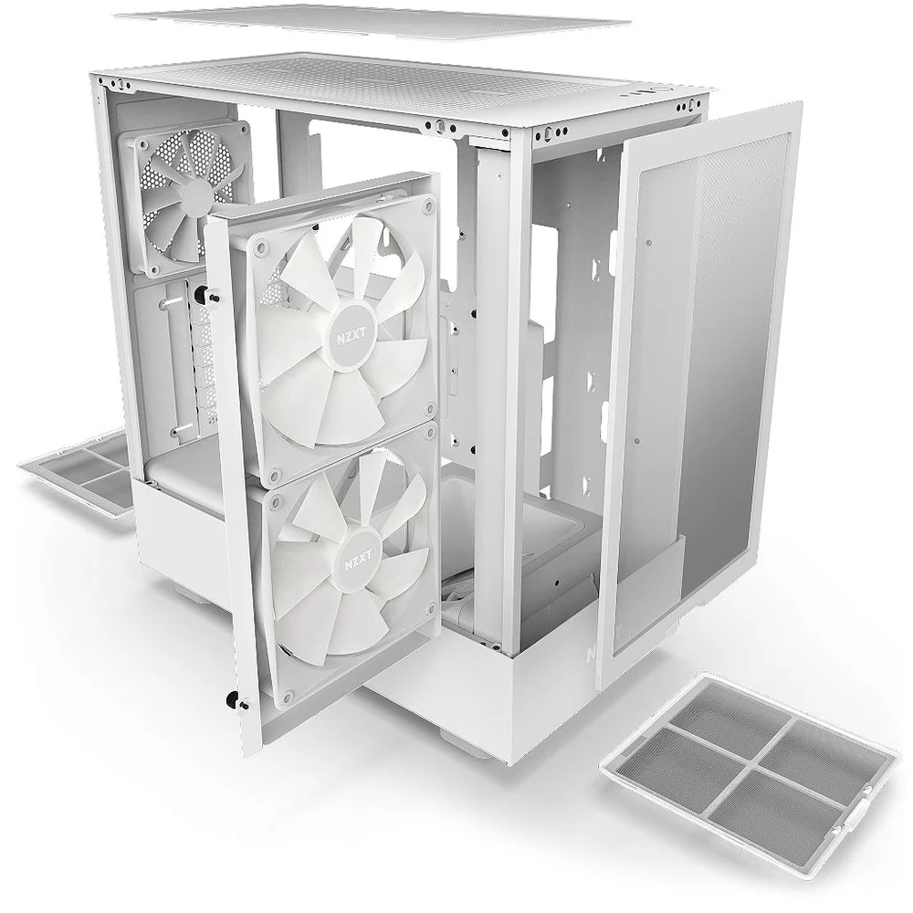 Imagem 5 de 5 do produto Gabinete Nzxt H5 Flow RGB, Branco, Mid-tower, Lateral Em Vidro