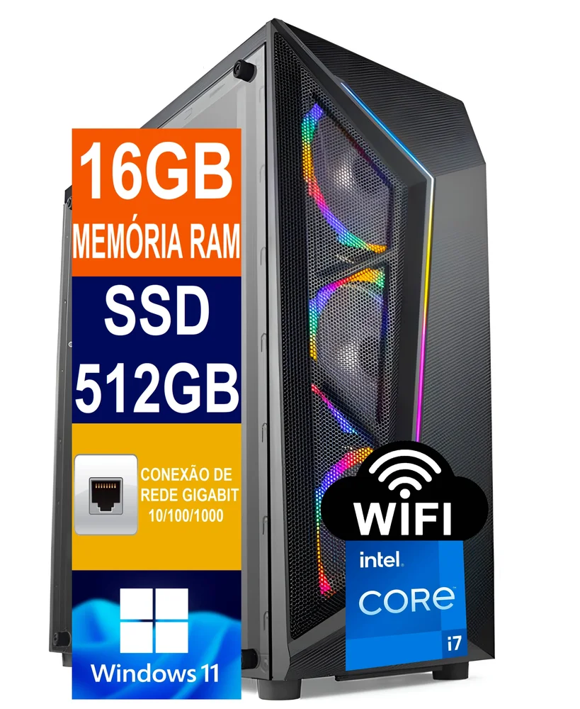 Pc Gamer I7 12700k 16GB RAM SSD 512GB KaBuM