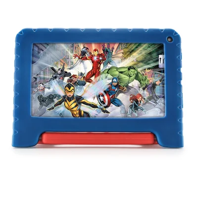 Tablet Multi Avengers, 7 Polegadas, Quad Core, 2GB RAM, 32GB, Android 13 (go Edition) Preto - Nb399