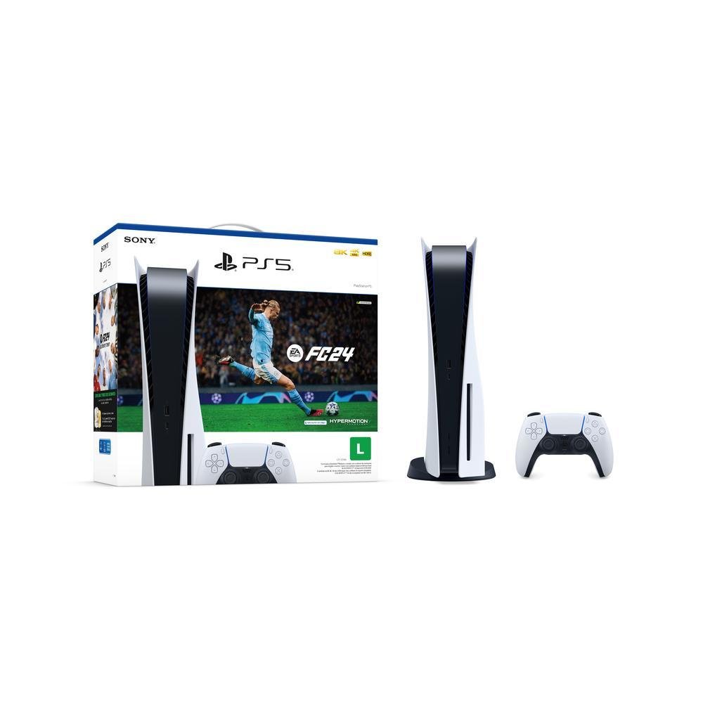 Console Playstation 5 + FIFA 23, 825GB, White, Com 1 Controle, PS5