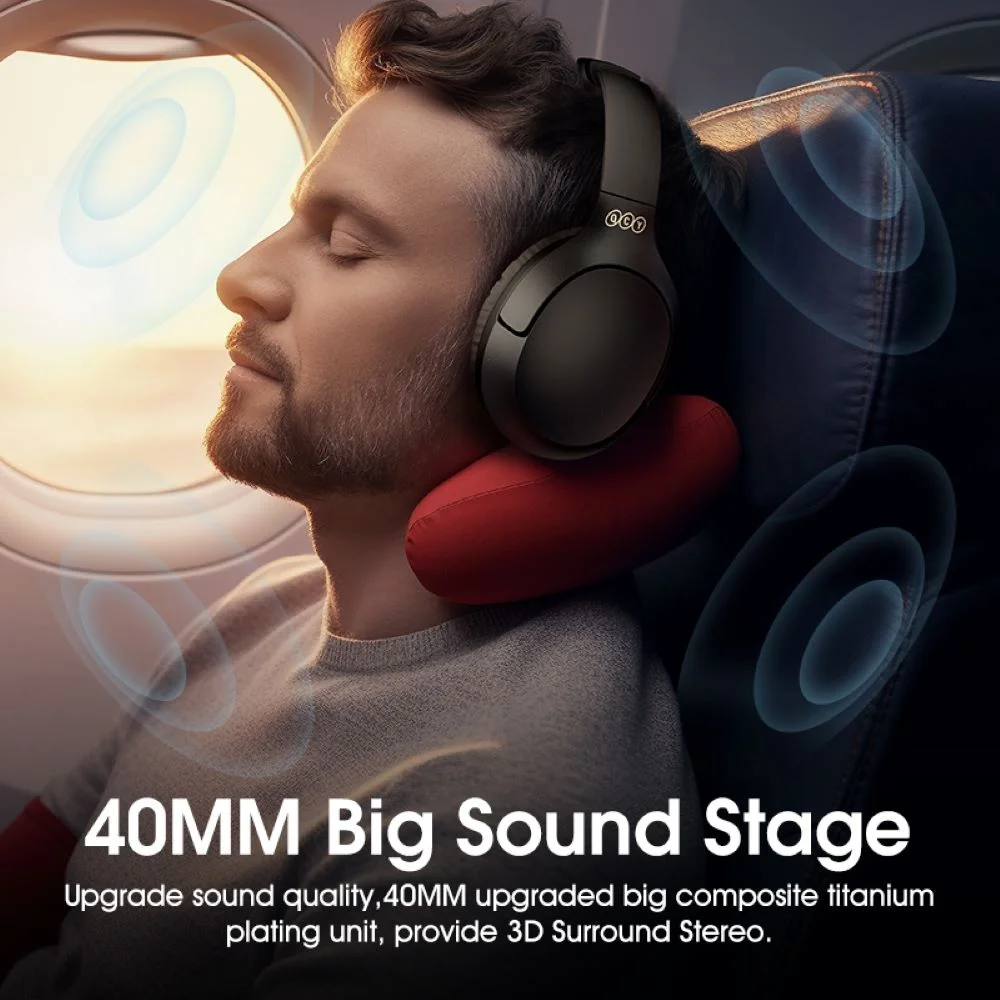 Headphone Sem Fio Qcy Melobuds H2 Pro, Bluetooth, Multiponto, Entrada Para Cabo P2, Preto