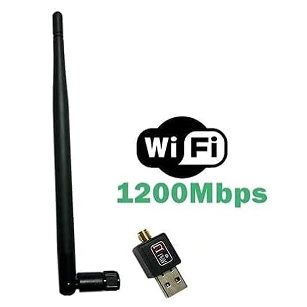 Imagem 5 de 5 do produto Adaptador Wireless 1200MBps, Antena Receptor Wi-Fi, Compatível C/ Pc E Notebook