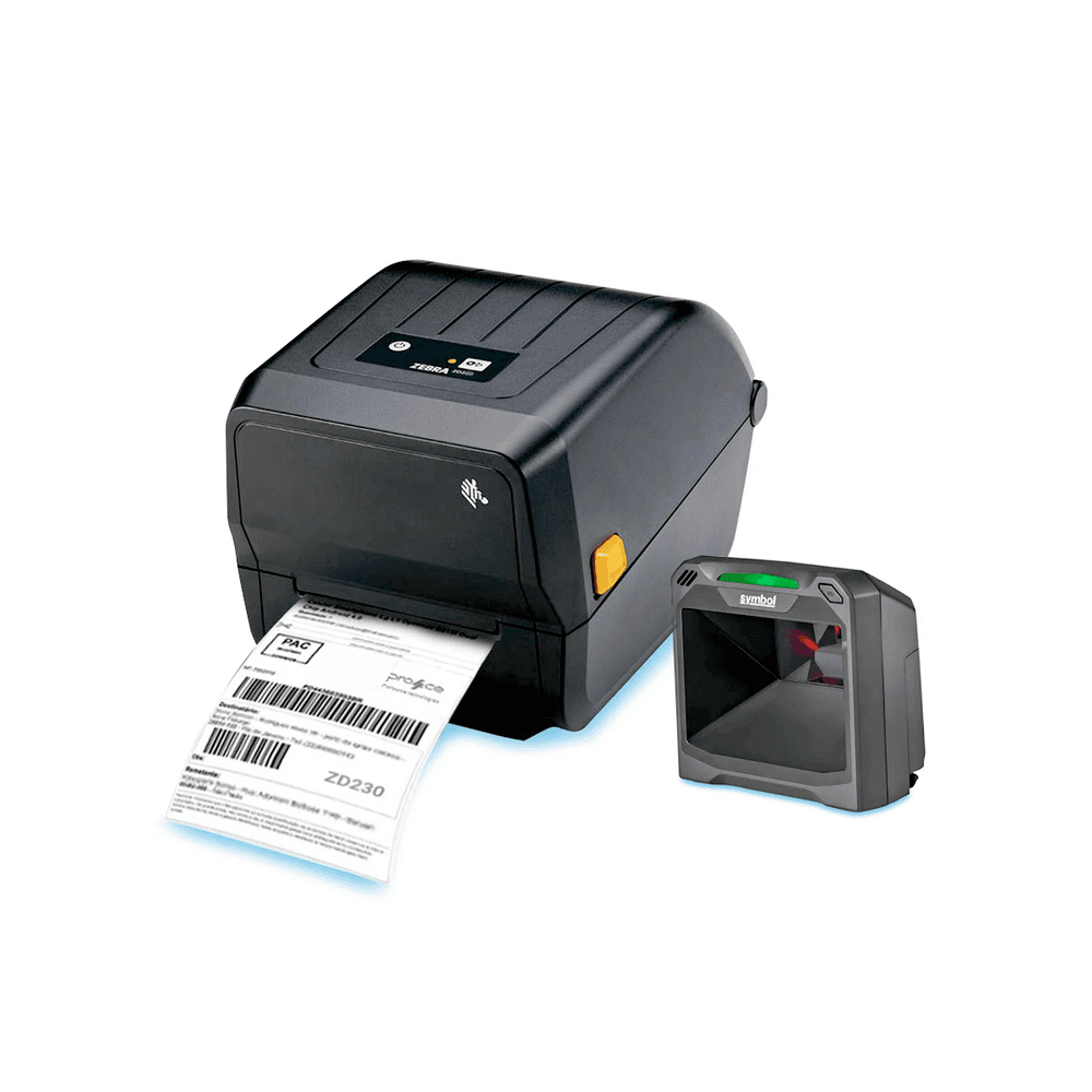 Kit Zebra Leitor Ds7708 USB Impressora Zd230