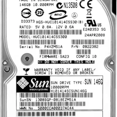 Hd Sas Sun Hitachi 146GB 10k 2.5 Polegadas - H101414scsun146g 0b22382