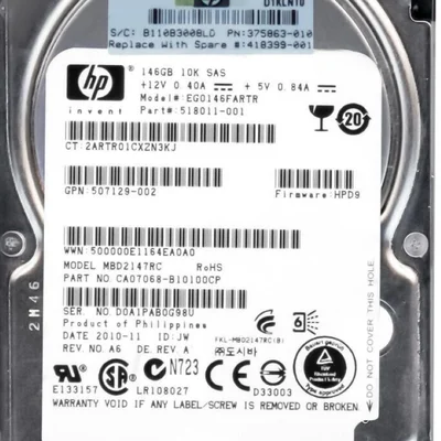 Hd Sas Hp 146GB 10k 2.5 Polegadas - Eg0146fartr 6gbps