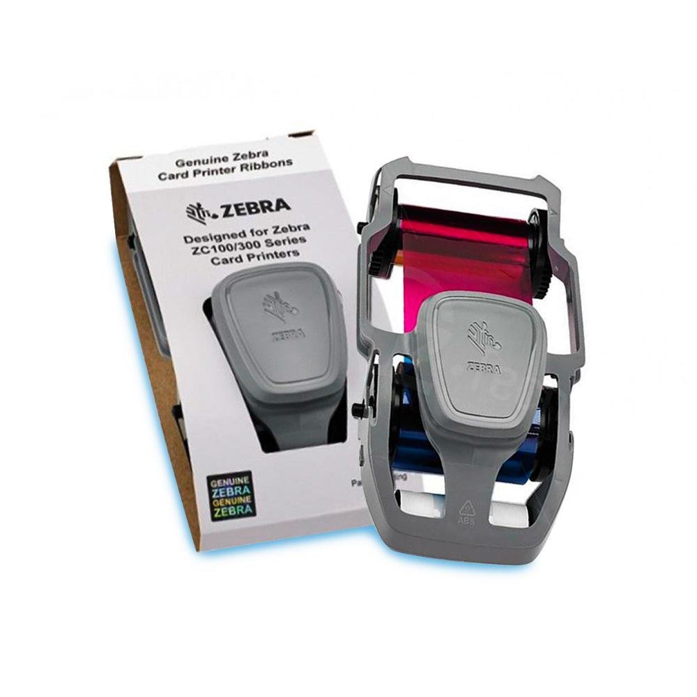 Imagem 2 de 5 do produto Kit Zebra Ribbon Ymcko 800300-252br + Impressora Zc300, Ethernet