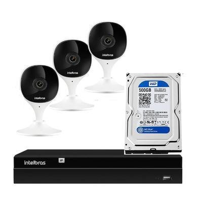 Kit 3 Câmeras Imx Full HD, Wi-fi + HD 500GB + Nvd 1404 - Intelbras