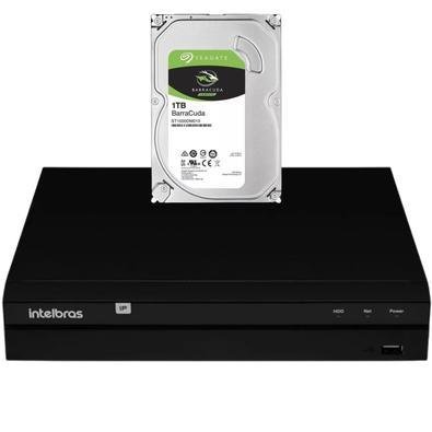 Kit Nvr Intelbras, 4 Canais, Nvd 1404, Resolução 8mp 4K + HD 1TB