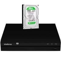 Kit Gravador De Vídeo Ip Nvr, 4 Ch, 4K, Nvd 1404 Intelbras + HD 500GB