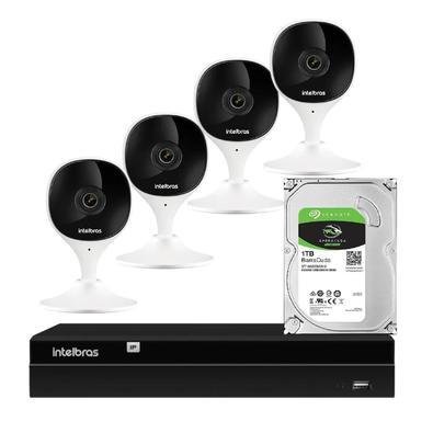 Kit 4 Câmeras Intelbras Imx Full HD, Wi-fi + HD 1TB + Nvd 1404