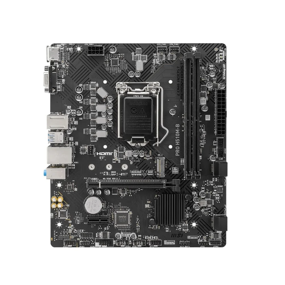Placa-Mãe Msi Pro H510m-B, Intel LGA 1200, Matx, DDR4, M.2, VGA/HDMI, , Chipset H470 - 911-7e05-004 Placa-Mãe Msi Pro H510m-B, Intel LGA 1200, Matx, DDR4, M.2, VGA/HDMI, , Chipset H470 - 911-7e05-004