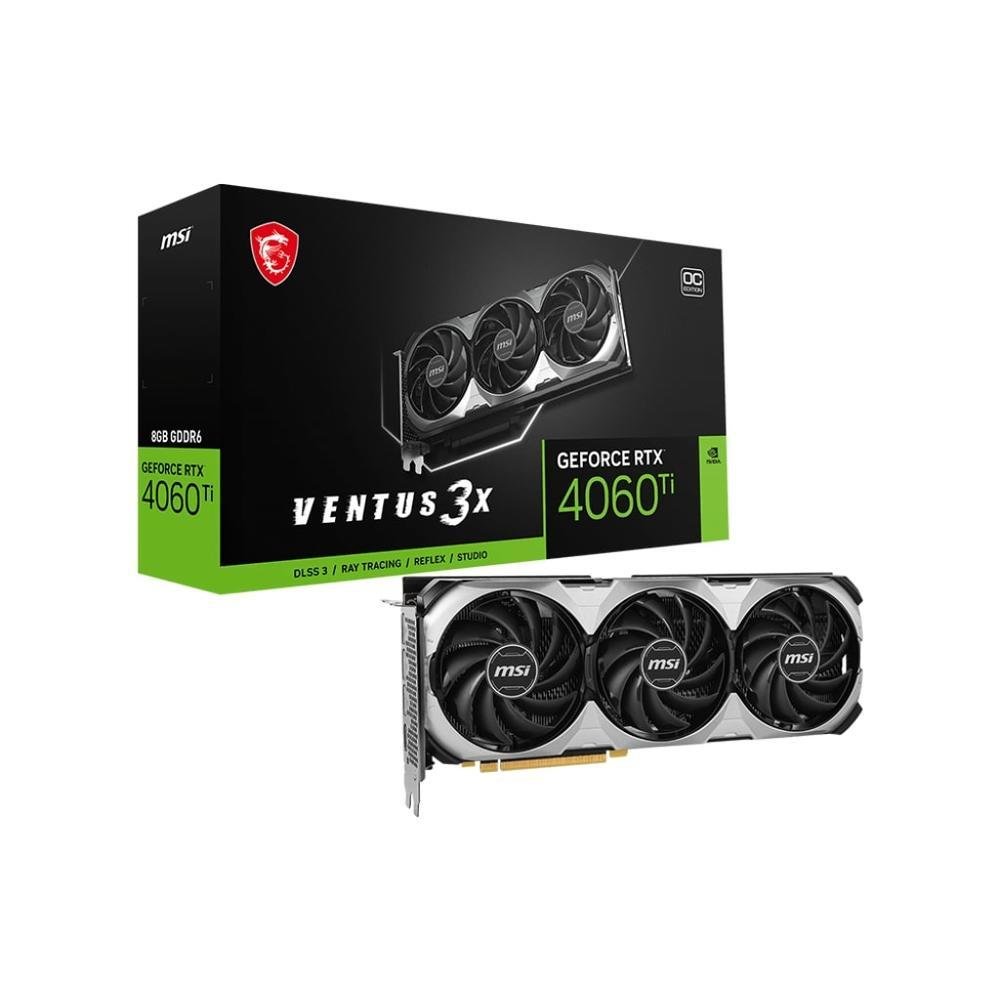 Placa De Vídeo RTX 4060 TI Ventus 3x Oc, Msi Nvidia, 8GB, GDDR6 - 912-v515-040