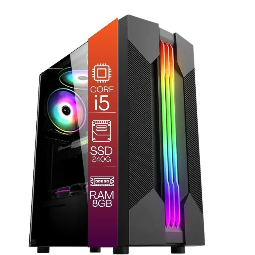 PC Gamer Tob Intel Core I5, SSD 240 GB, 8GB Windows 10 Pro Trial, Teclado/mouse, Mouse Pad, Headset, Monitor 19 Polegadas - view 2