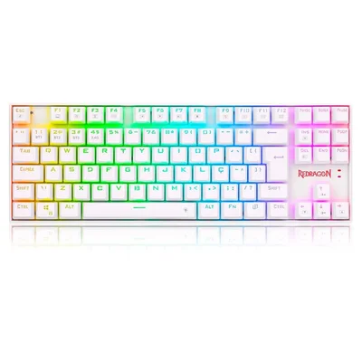 Teclado Sem Fio Mecânico Gamer Redragon Kumara Pro, RGB, Wireless, Switch Blue, Branco - K552rgb-Brs-W