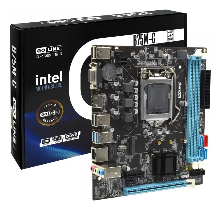 Placa Mãe Goline Intel, Micro ATX, DDR3, GI-B75M-G LGA1155 Placa Mãe Goline Intel, Micro ATX, DDR3, GI-B75M-G LGA1155