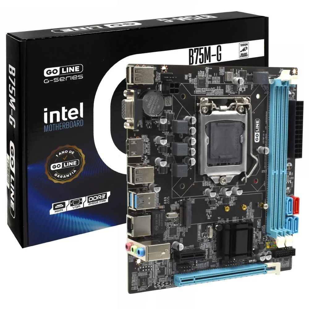 Placa Mãe Goline Intel, Micro ATX, DDR3, GI-B75M-G LGA1155 Placa Mãe Goline Intel, Micro ATX, DDR3, GI-B75M-G LGA1155