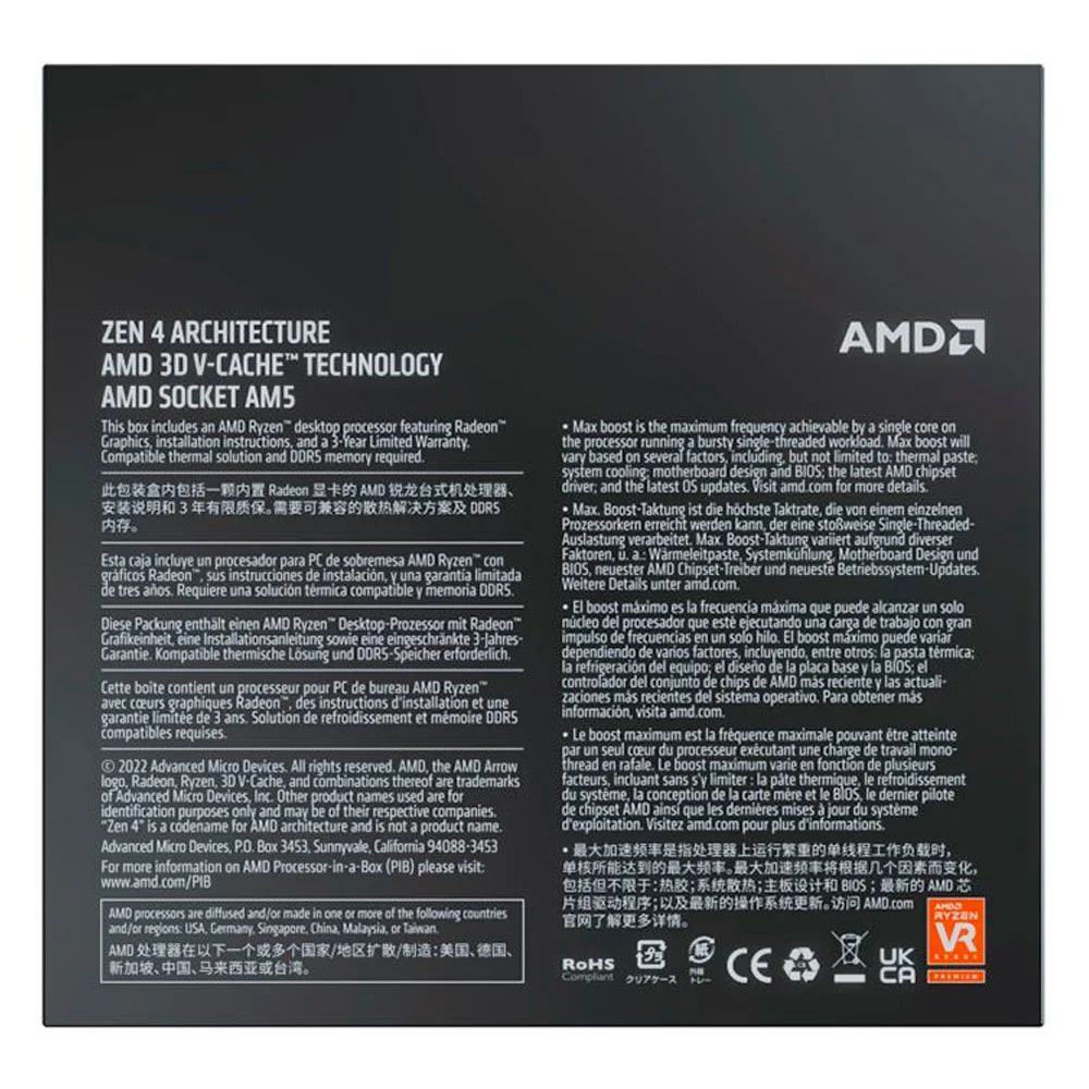 CPU Ryzen 7 7800 X 3 D BOX Ryzen 7 7800 x3d com o menor preço | Zoom