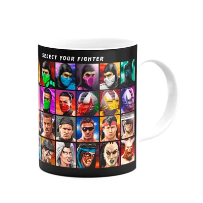 Caneca Gamer,Mortal Kombat Fighter Select, B-dark