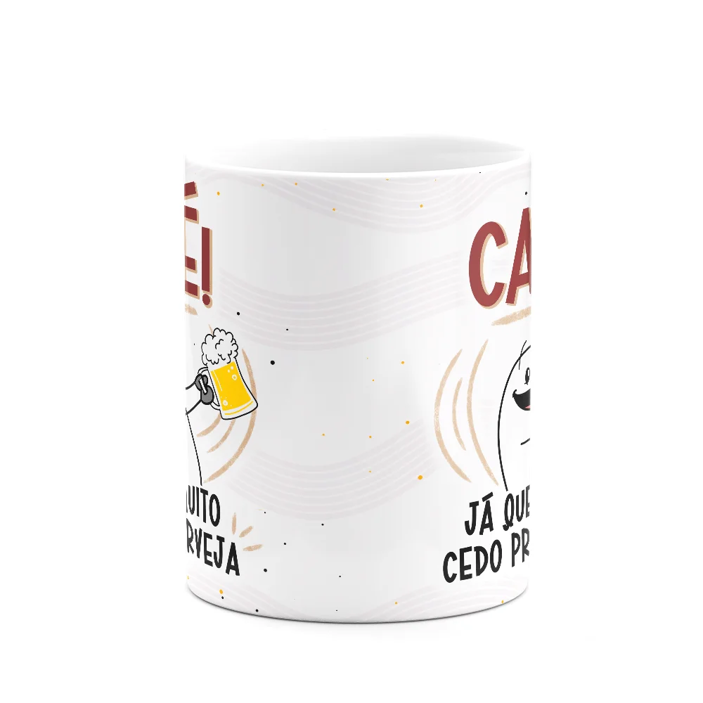 Imagem 2 de 3 do produto Caneca Diverida Flork,Café! Já Que É Cedo Pra Cerveja