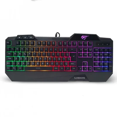 Teclado Gamer, Com Fio, Havit KB488l, RGB, ABMT2, Preto