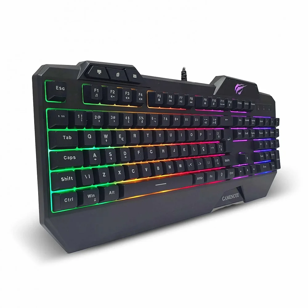 Imagem 2 de 4 do produto Teclado Gamer, Com Fio, Havit KB488l, RGB, ABMT2, Preto