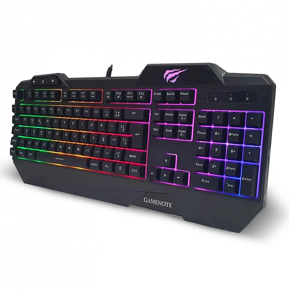 Imagem 3 de 4 do produto Teclado Gamer, Com Fio, Havit KB488l, RGB, ABMT2, Preto