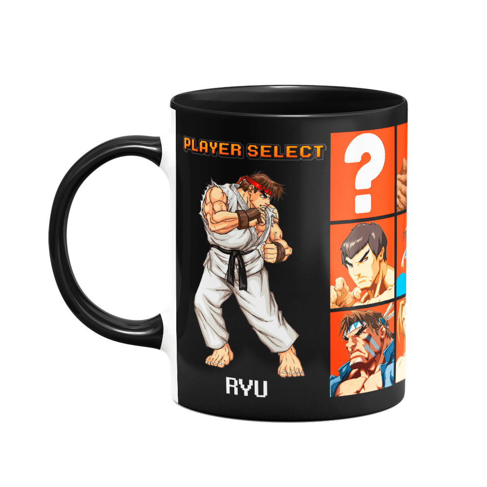 Caneca Gamer B-black,Street Fighter Player Select