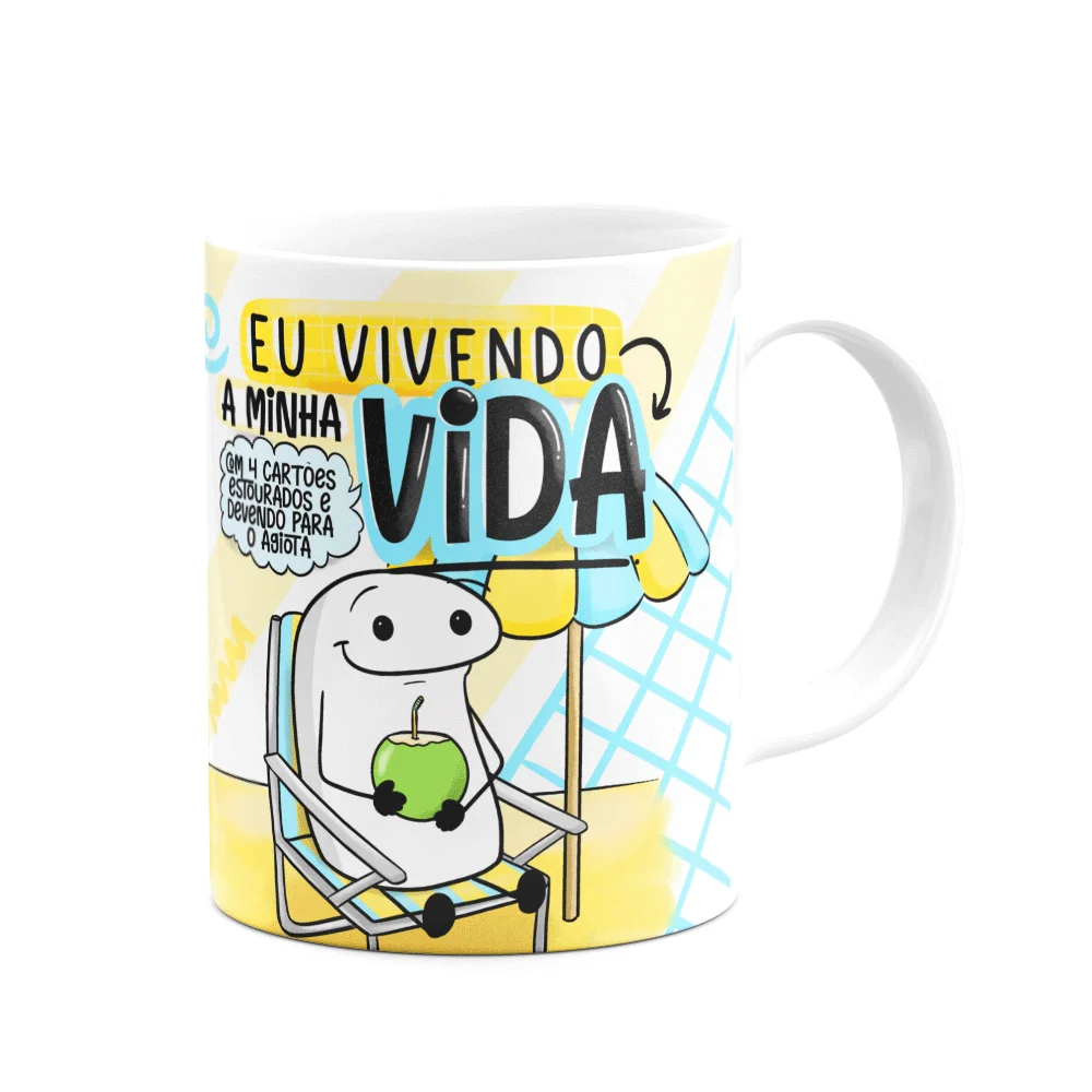 Imagem 3 de 3 do produto Caneca Divertida Flork Boy,Eu Vivendo A Minha Vida