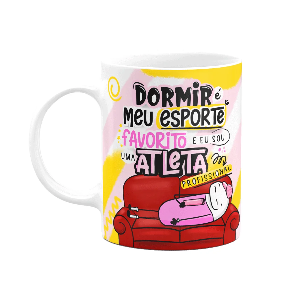 Imagem 1 de 3 do produto Caneca Divertida Flork Girl,Dormir É Meu Esporte Favorito!