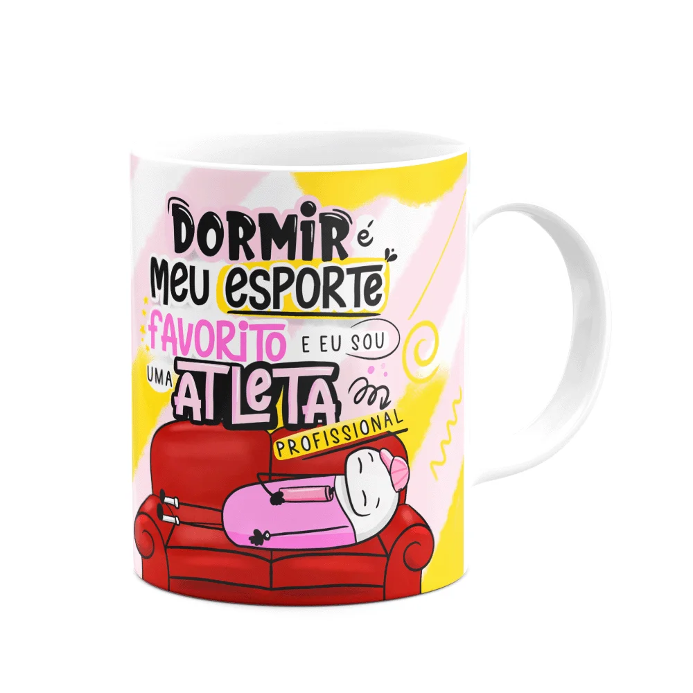 Imagem 3 de 3 do produto Caneca Divertida Flork Girl,Dormir É Meu Esporte Favorito!