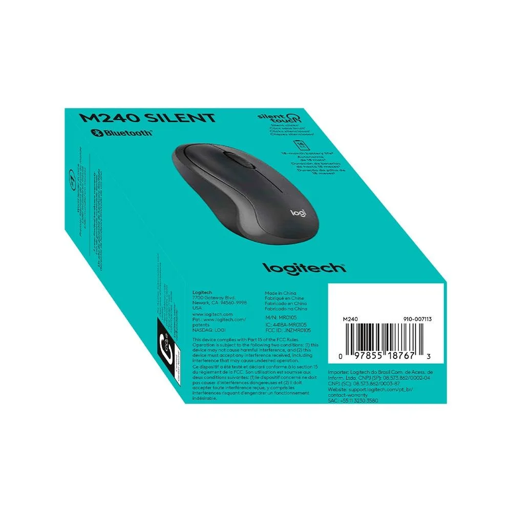 Imagem 4 de 5 do produto Mouse Logitech, Bluetooth M240 Silent, Grafite