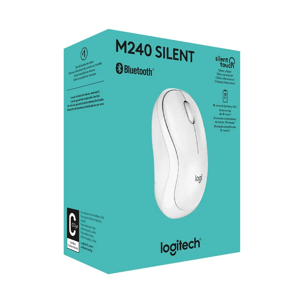 Imagem 2 de 3 do produto Mouse Logitech M240, Branco,Sem Fio