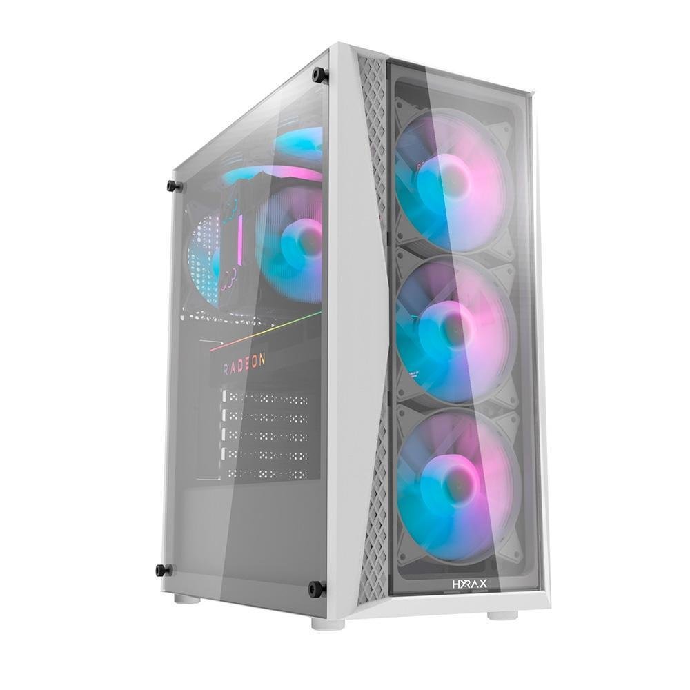 Imagem 5 de 5 do produto Gabinete Gamer Hyrax Hgb600w, FULL Tower, Lateral De Vidro