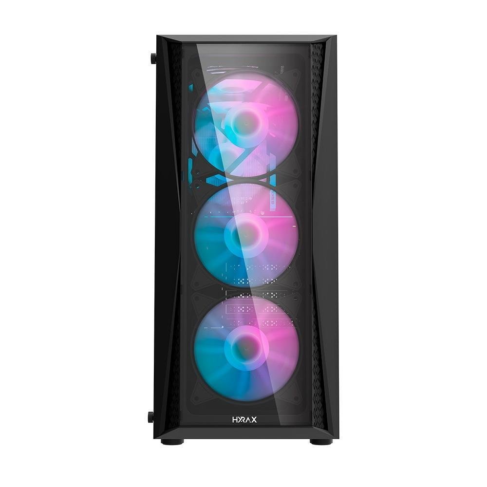 Imagem 3 de 5 do produto Gabinete Gamer Hyrax Hgb600b, FULL Tower, Lateral De Vidro