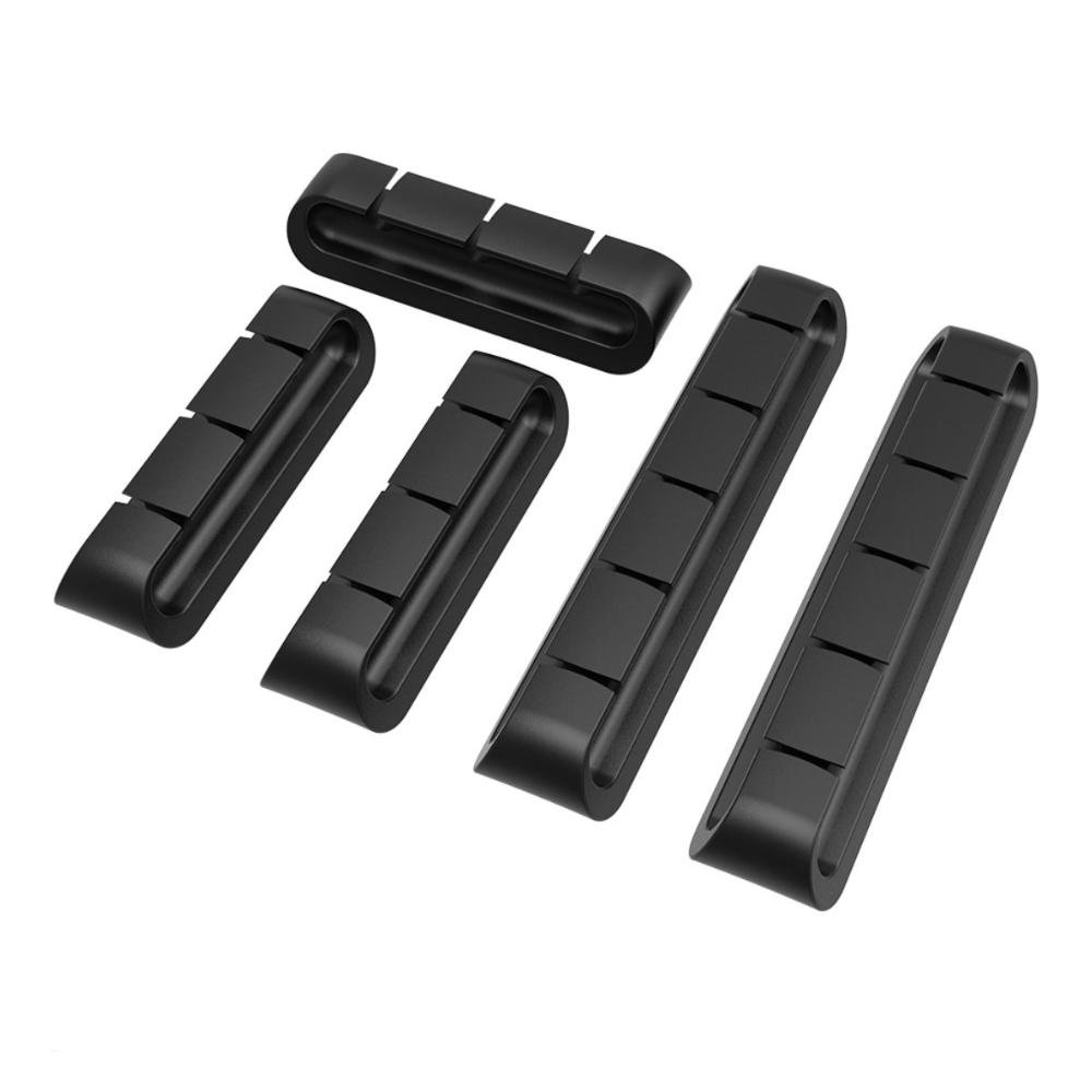 Organizador de Cabos Akasa, Até 5 Cabos, Auto Adesivo - Preto - Ak-mx339-bk