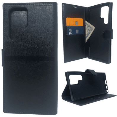 Capa Carteira Para Samsung Galaxy S23 Ultra,tela De 6.8,Polegadas,preta