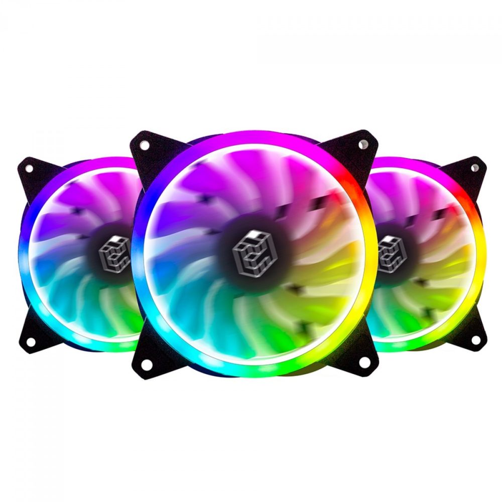 Kit Fan Liketec C 3 Unidades RGB 120mm KaBuM