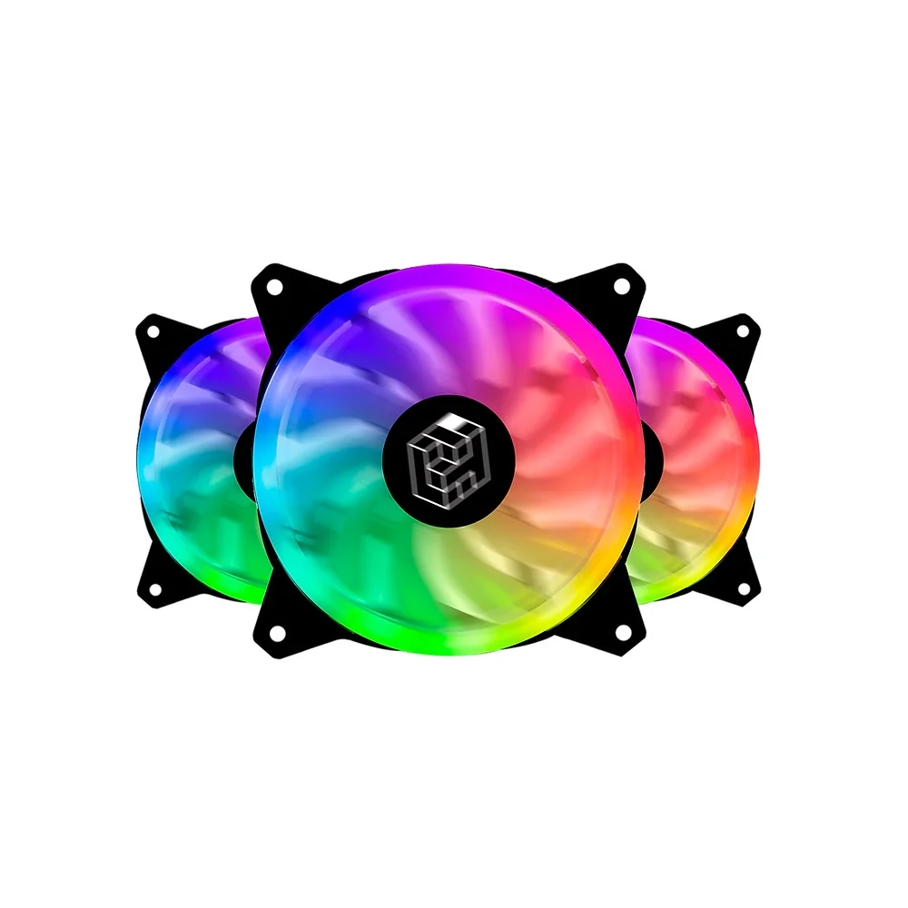 Kit Fan Liketec, C/ 3 Unidades, RGB, 120mm, Lighter, Com Controladora, 47cfm