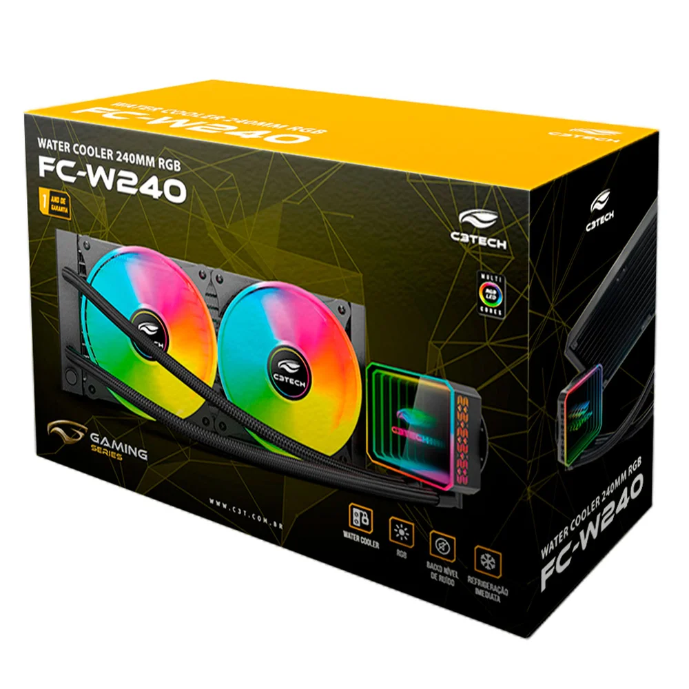 Imagem 3 de 5 do produto Water Cooler C3Tech, 240mm - Fc-W240RGB, Preto