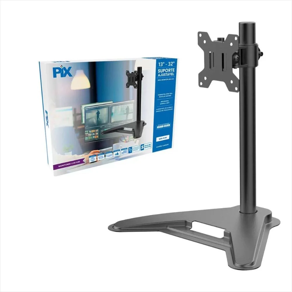 Imagem 2 de 4 do produto Suporte Monitor Ajustavel 13Polegadas A 32Polegadas Com Base Preto Px-22