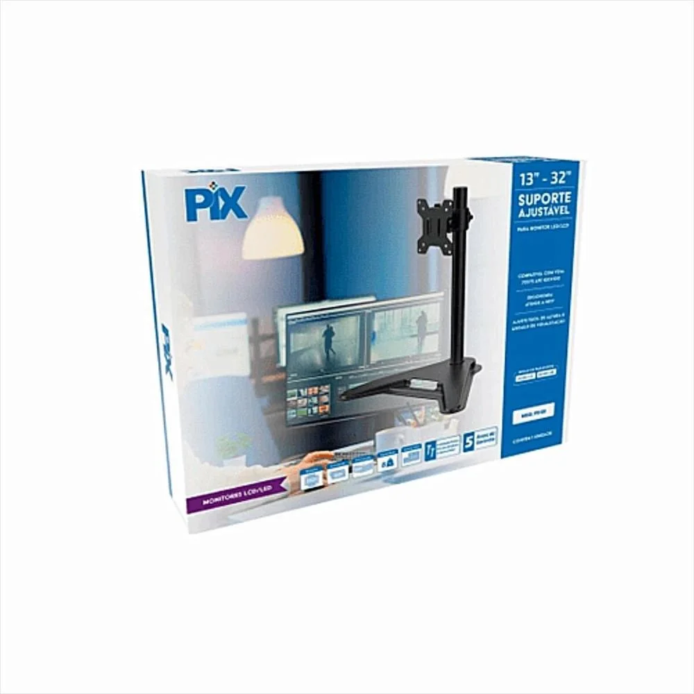 Imagem 3 de 4 do produto Suporte Monitor Ajustavel 13Polegadas A 32Polegadas Com Base Preto Px-22