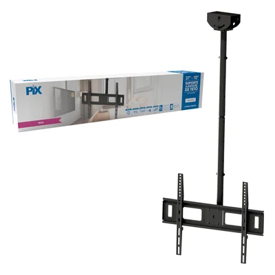 Suporte Tv E Monitores De Teto Ajustavel 37" A 70" Preto Px28