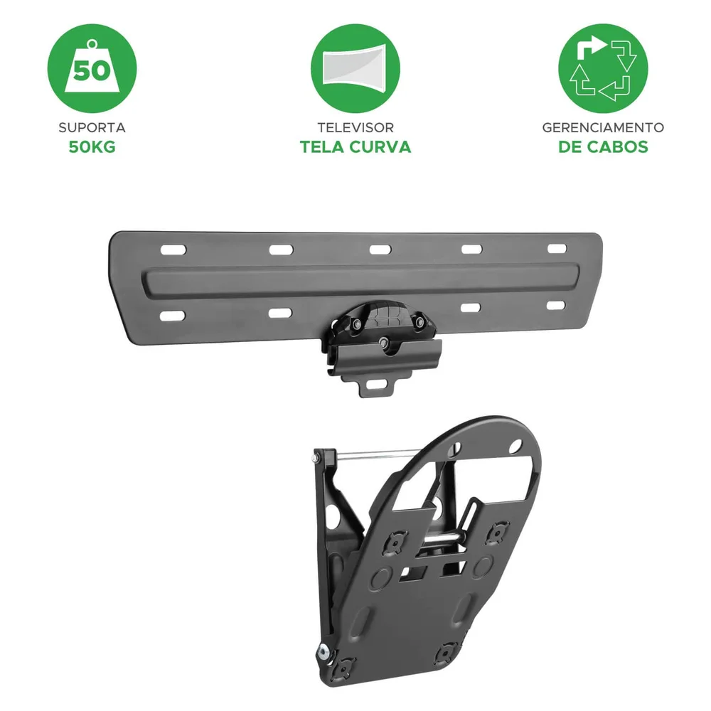 Imagem 5 de 5 do produto Suporte Tv Qled Micro-gap 49Polegadas A 65Polegadas Preto Px-09