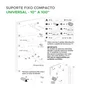 Suporte Tv E Monitor Fixo Universal 10Polegadas A 85Polegadas Compacto