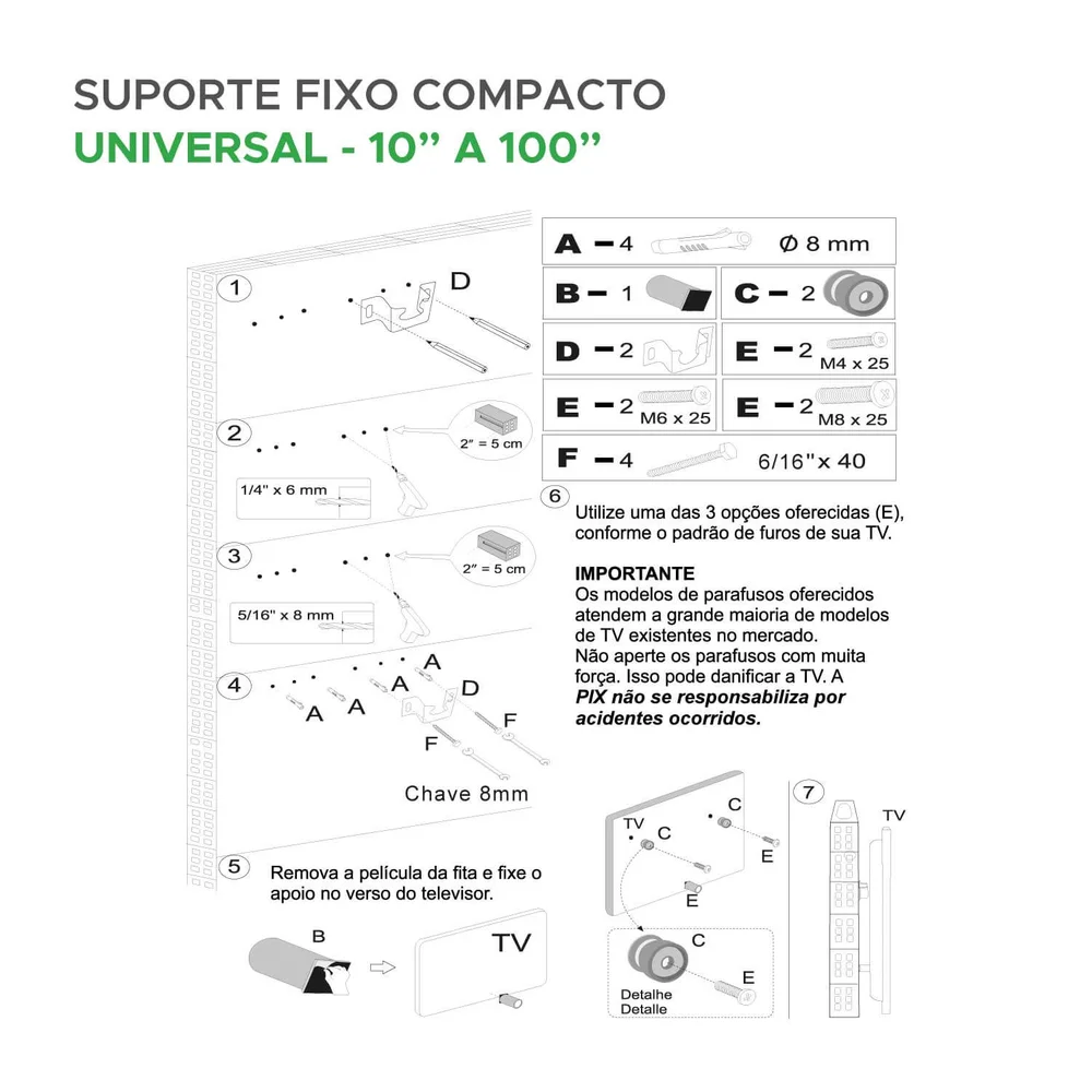 Suporte Tv E Monitor Fixo Universal 10Polegadas A 85Polegadas Compacto Suporte Tv E Monitor Fixo Universal 10Polegadas A 85Polegadas Compacto