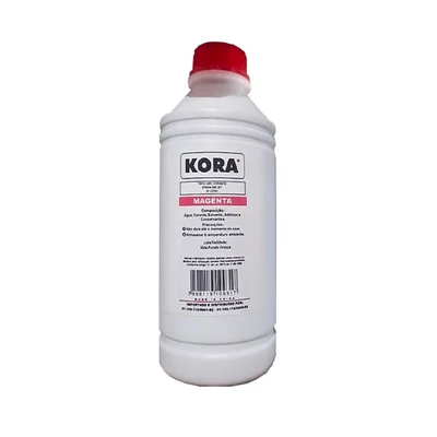 Tinta Universal Kora, Para Impressora Ep Bulk Ink Eco Tank Corante, 1 Litro, Magenta